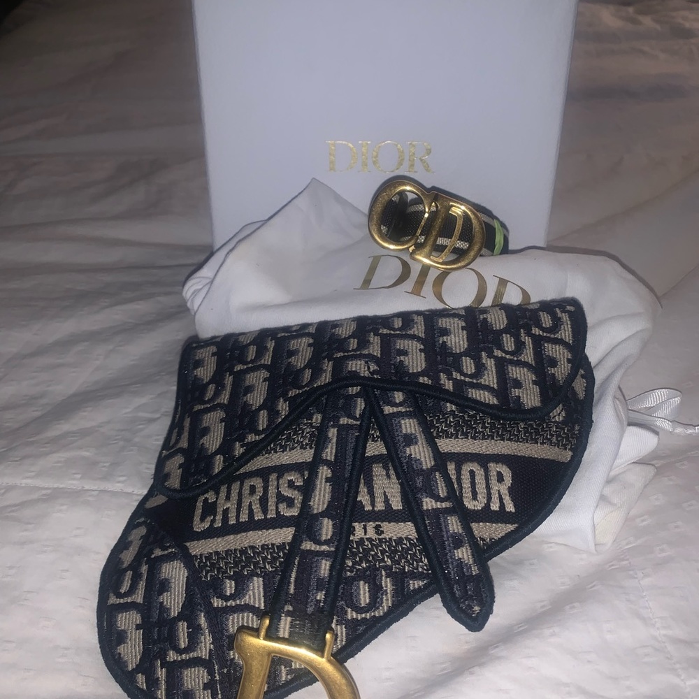 Dior blue saddle canvas  belt bag - Picture 4 of 9